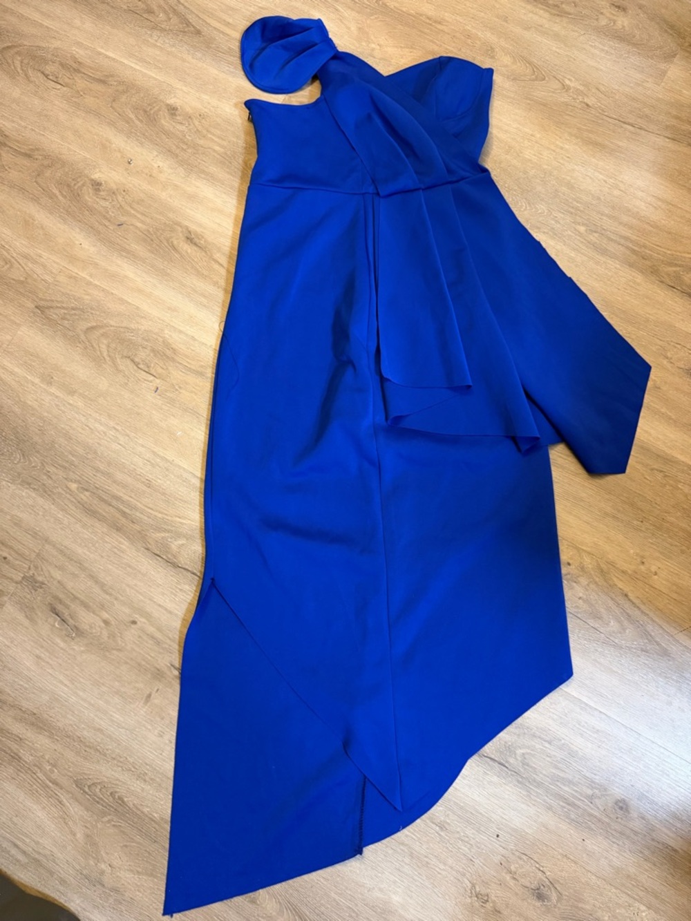Blue One Shoulder Asymmetrical Dress XL NWOT Formal Party Statement